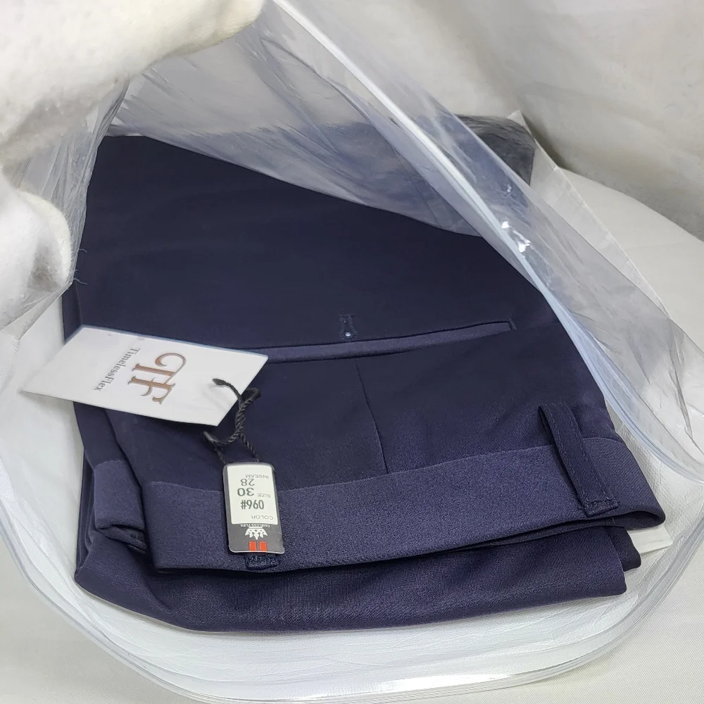 Timeless Flex High Stretch Straight Fit Navy Blue Dress Pants Sz 30x28